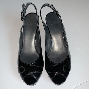 Stuart Weitzman Leather Peep Toe Shoe Sz. 9